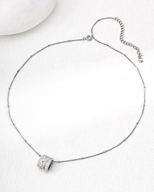 Sterling Silver Zircon Necklace & Earring Set