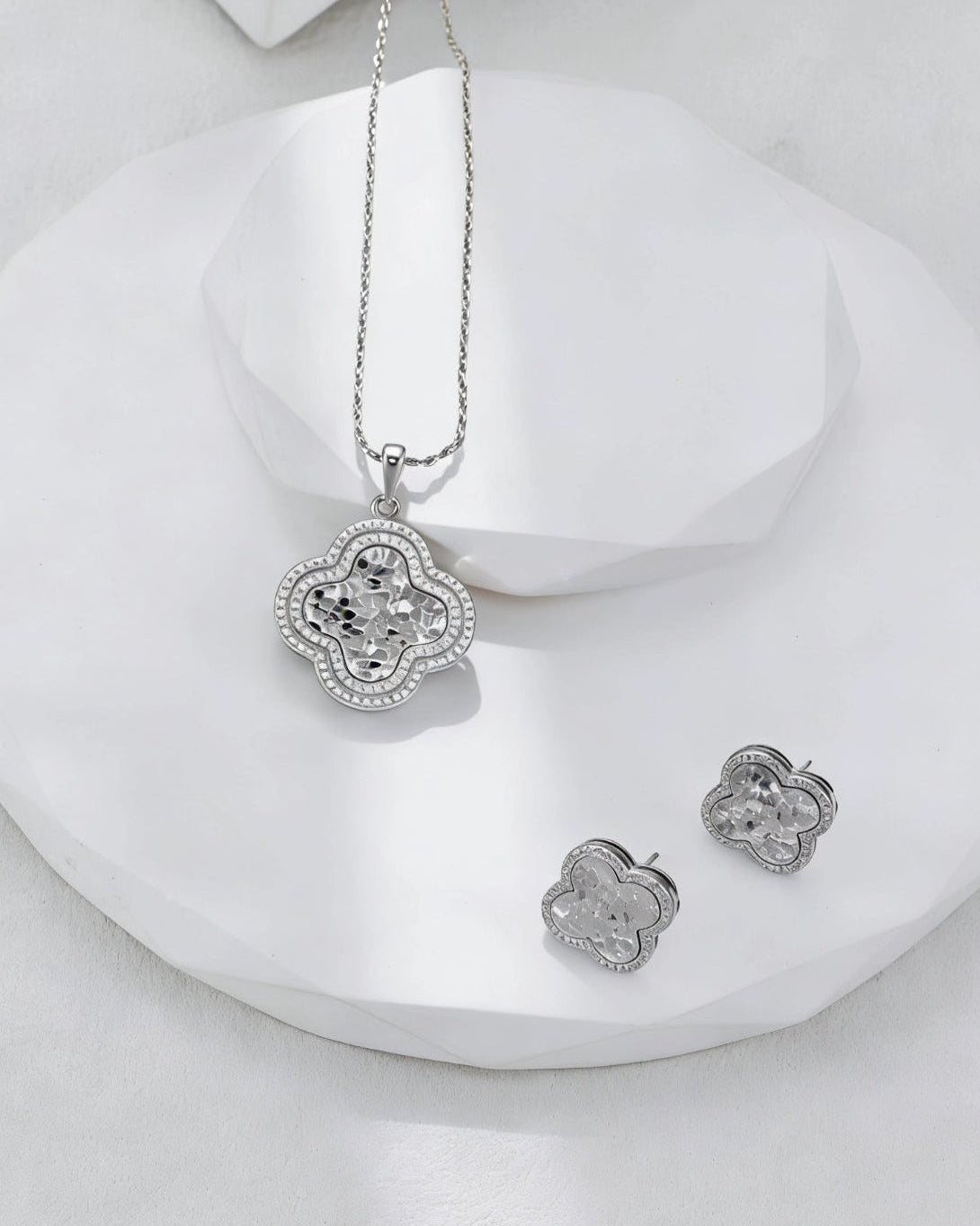 S925 Silver Four-Leaf Clover Jewelry Set